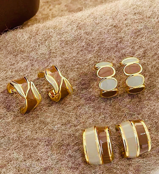 3 par minimalistiska eleganta vintage örhängen för alla tillfällen