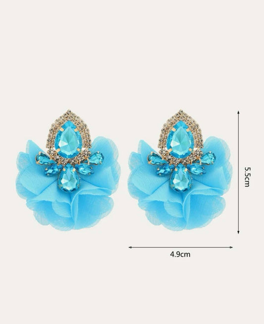 Rhinestone & Flower Decor Stud Örhängen